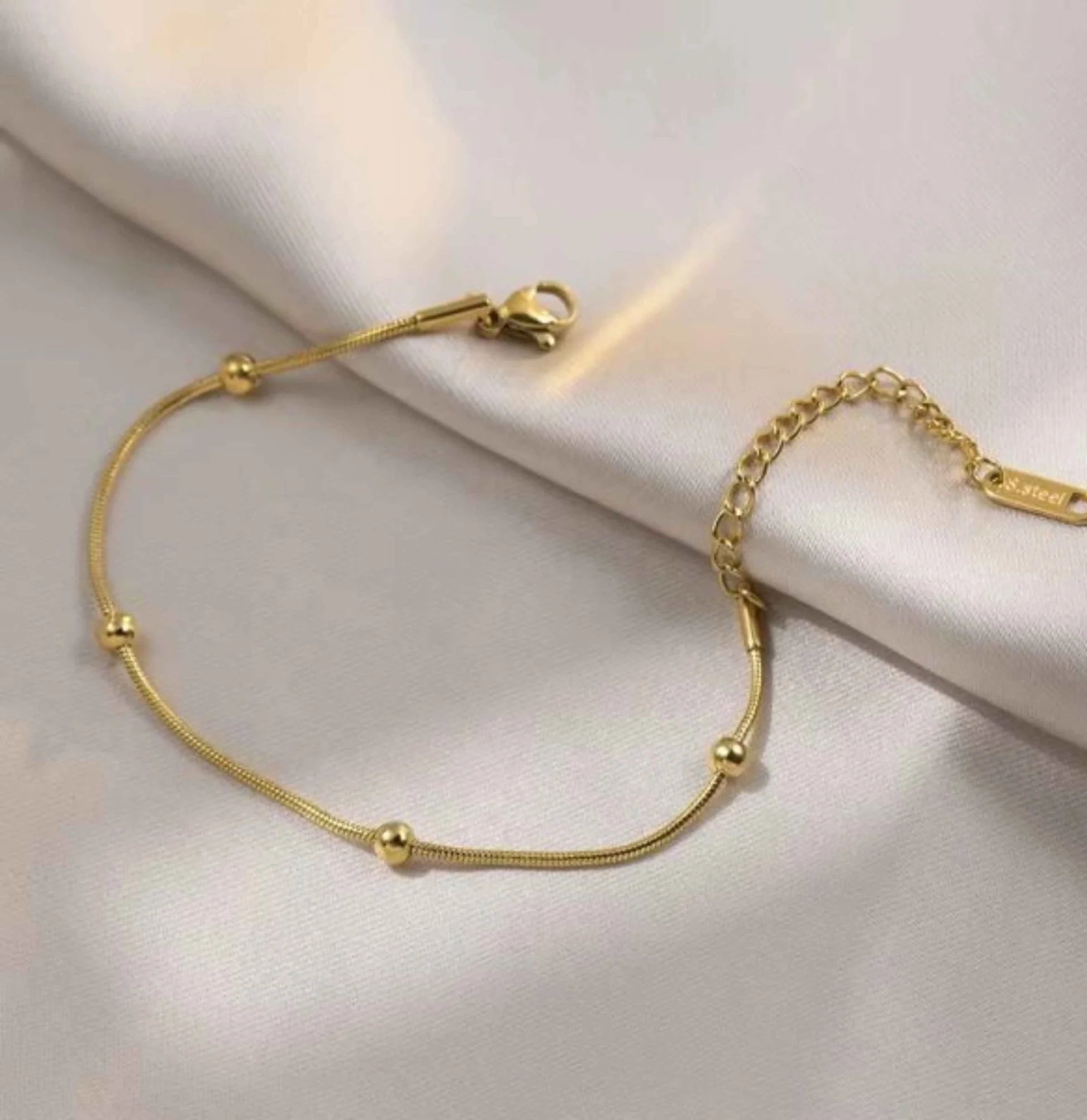 Beaded Gold Plated Anklet/Bracelet