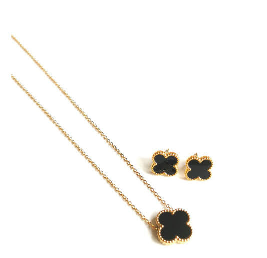 Midnight Clover Studs