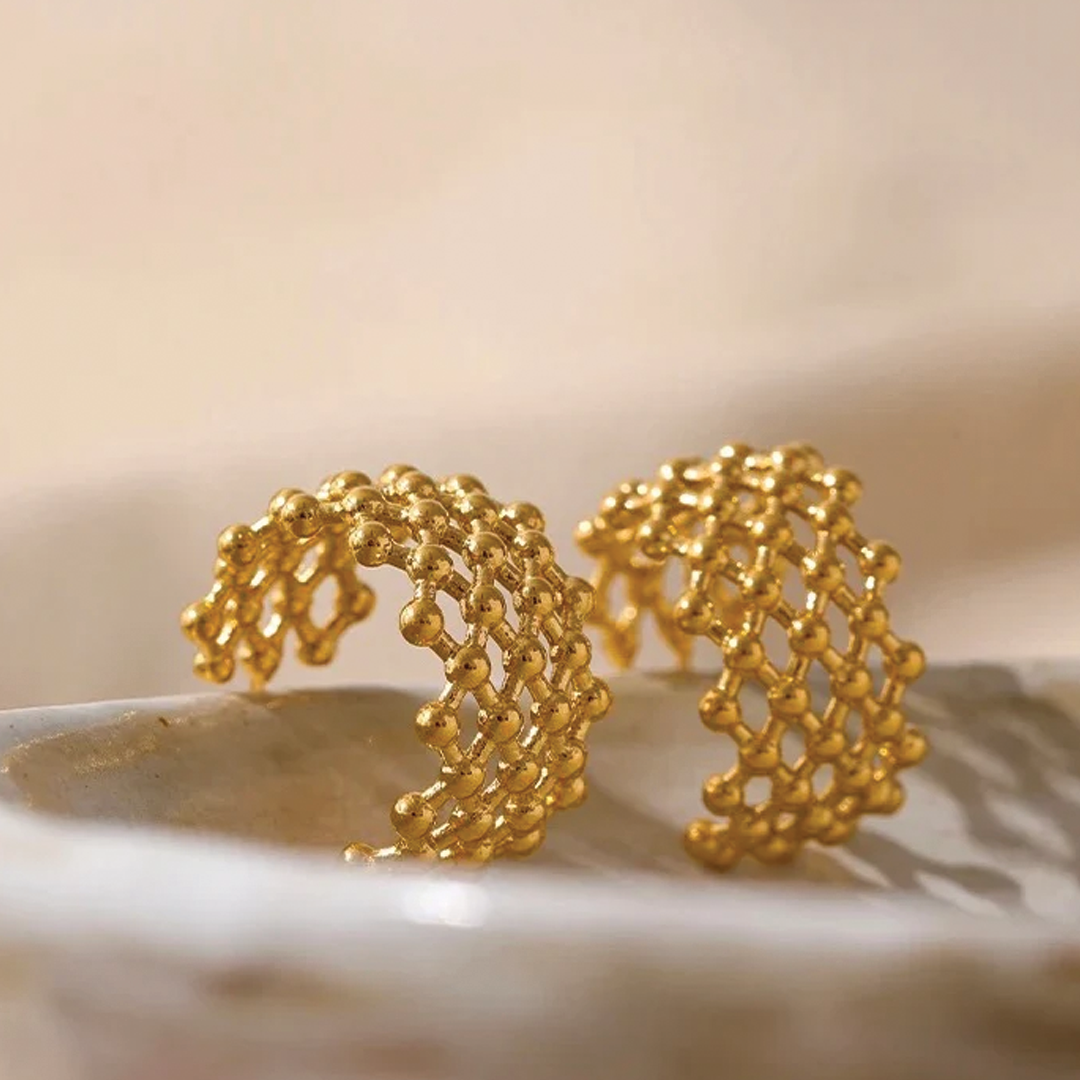 Gold Caviar Hoops