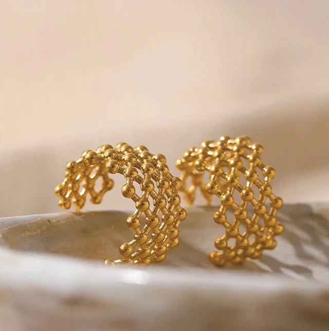 Gold Caviar Hoops