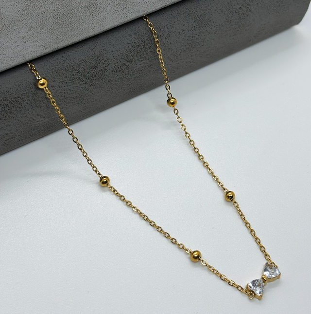 Diamond Bow Necklace