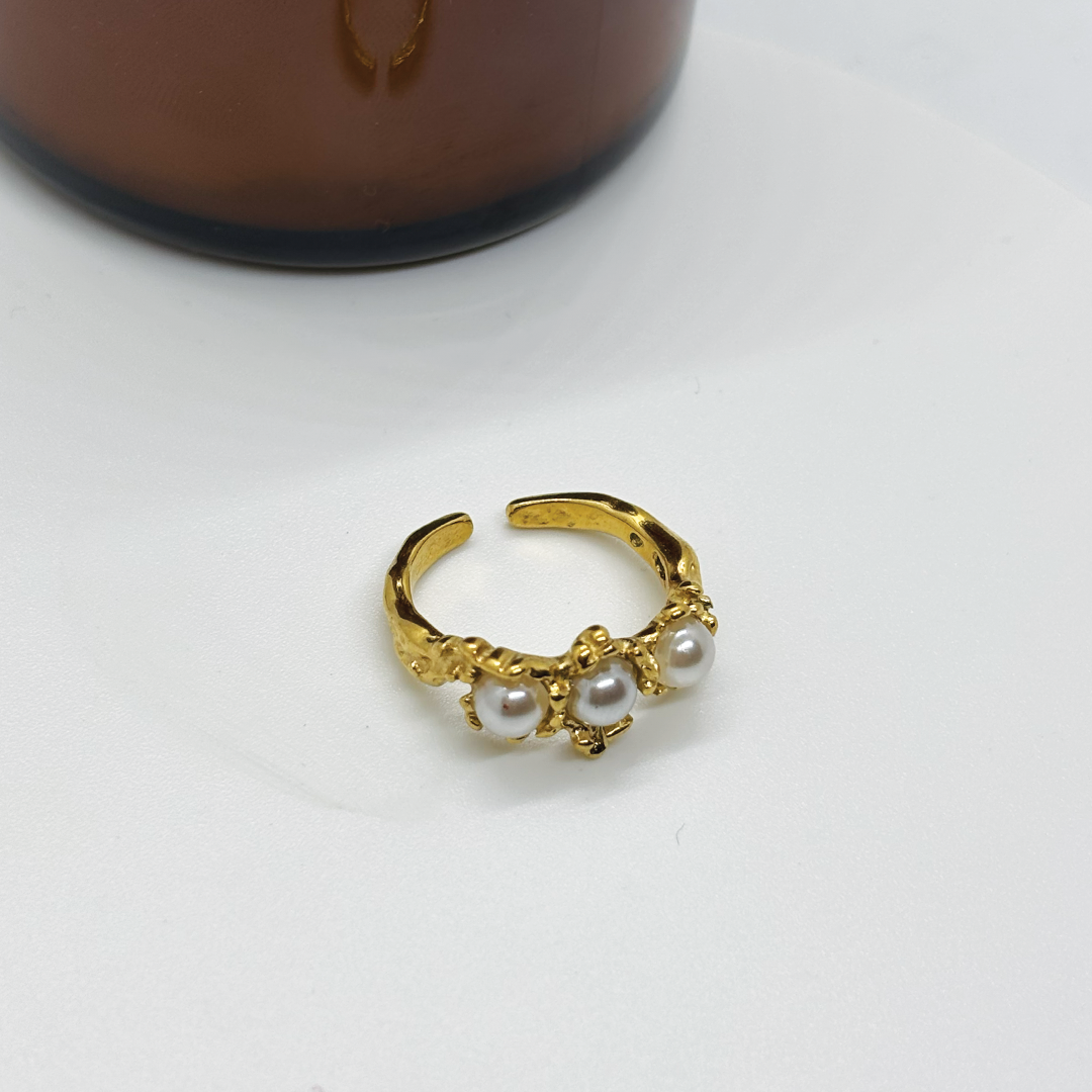 Pearl Beaded Adjustable Ring