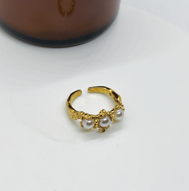 Pearl Beaded Adjustable Ring